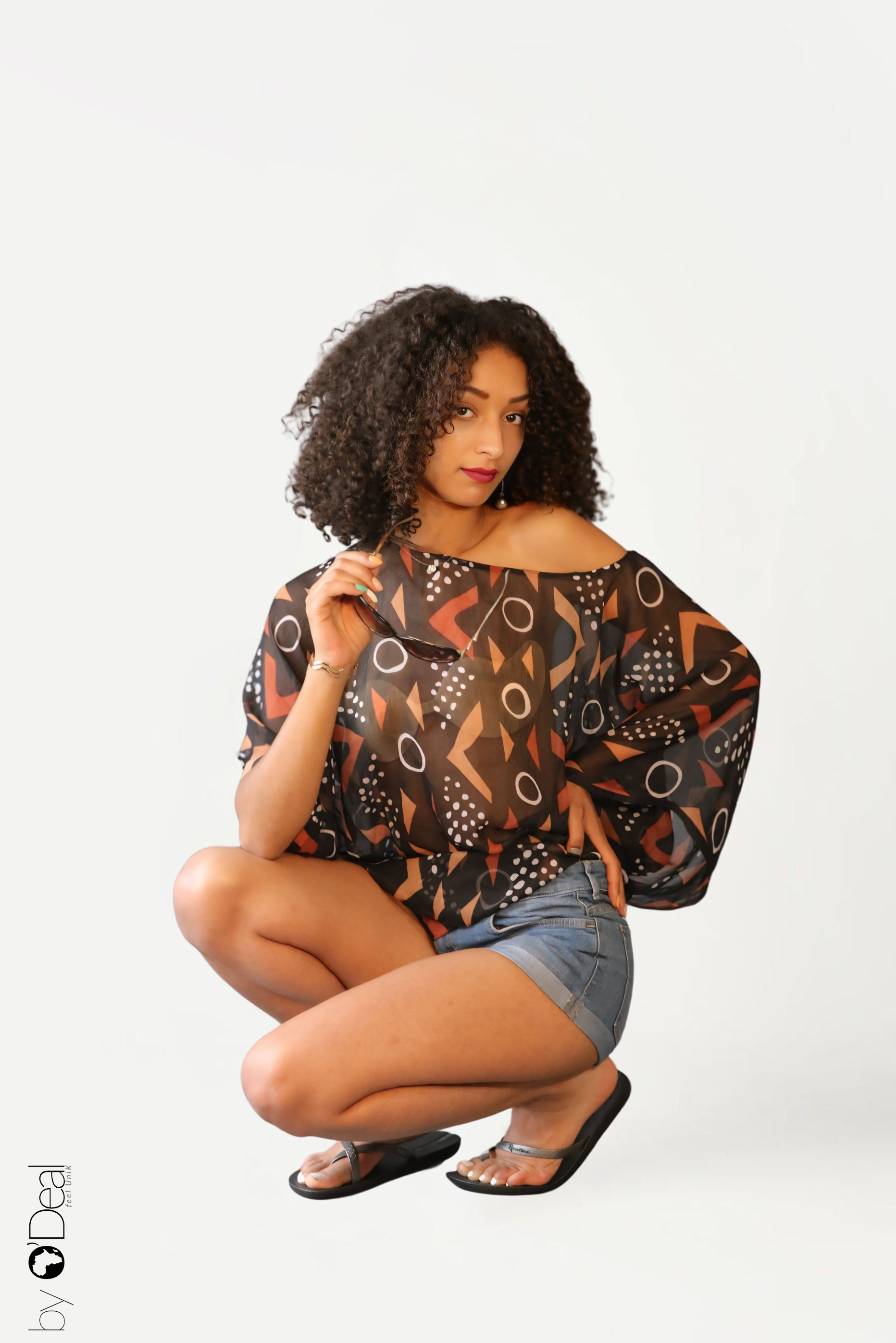 Tunique Bogo asymétrique en mousseline