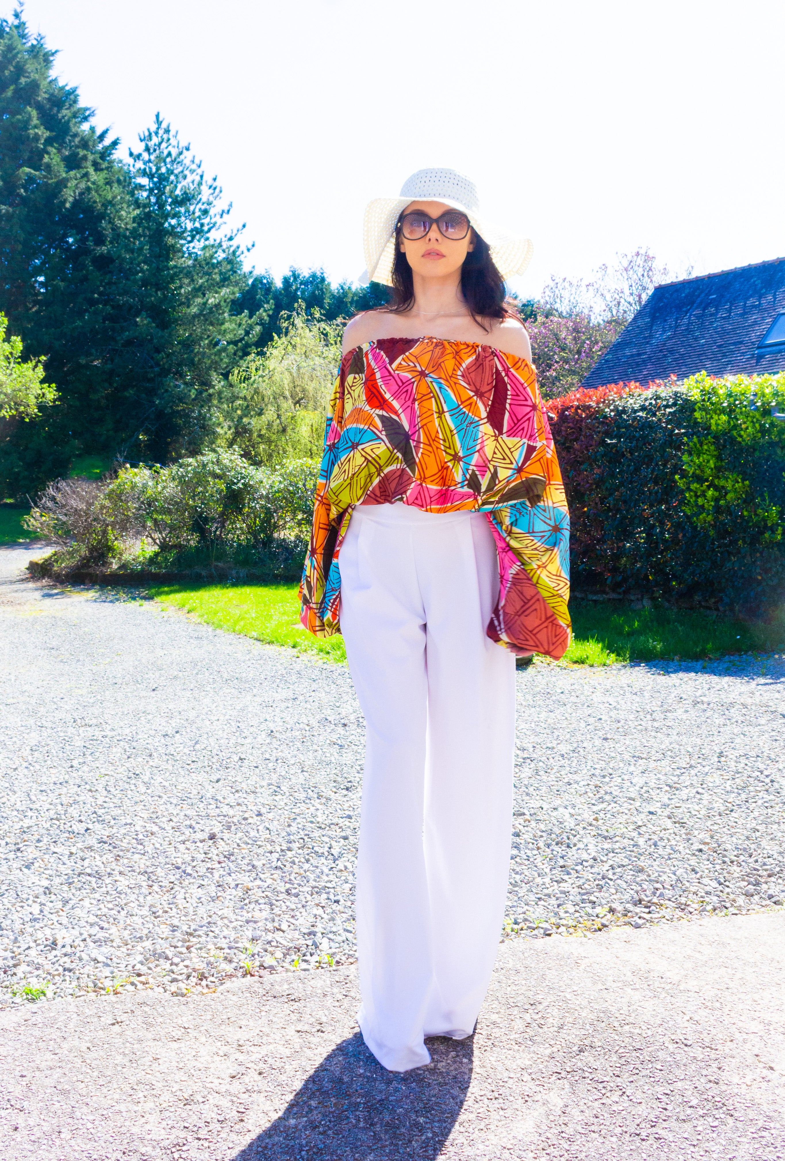 Top oversize en soie satinée