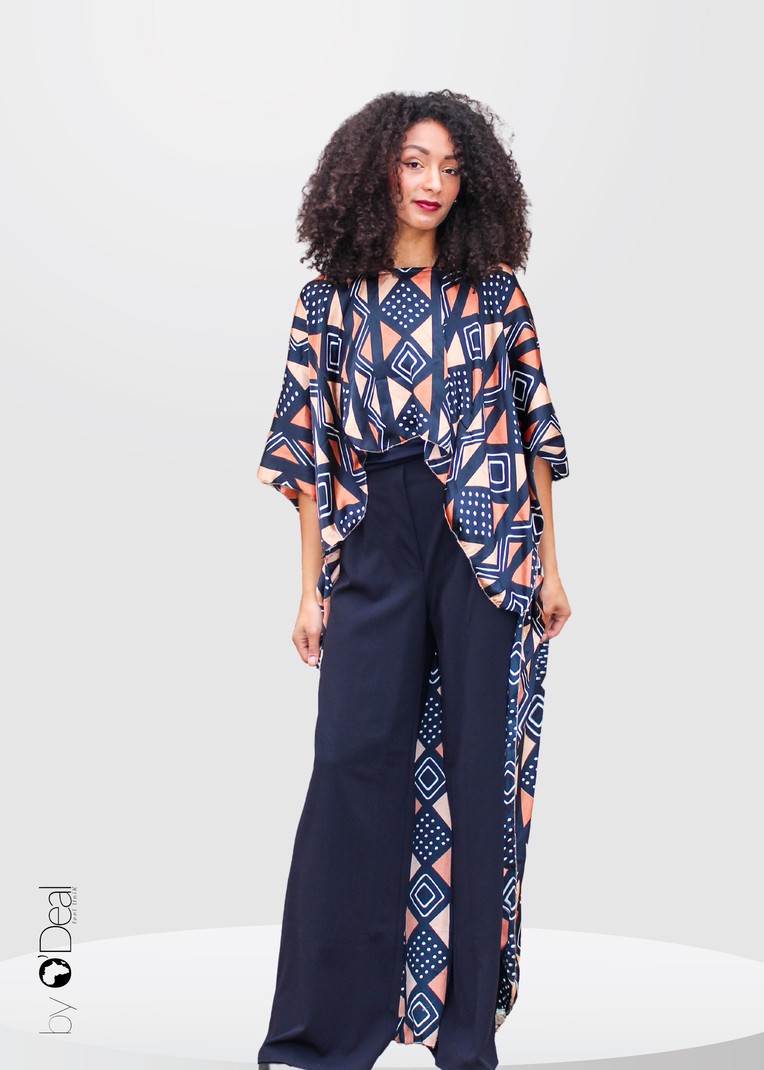 Tunique BOGO asymétrique en soie satinée