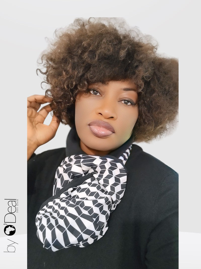 Écharpe Snood noire en polaire / wax