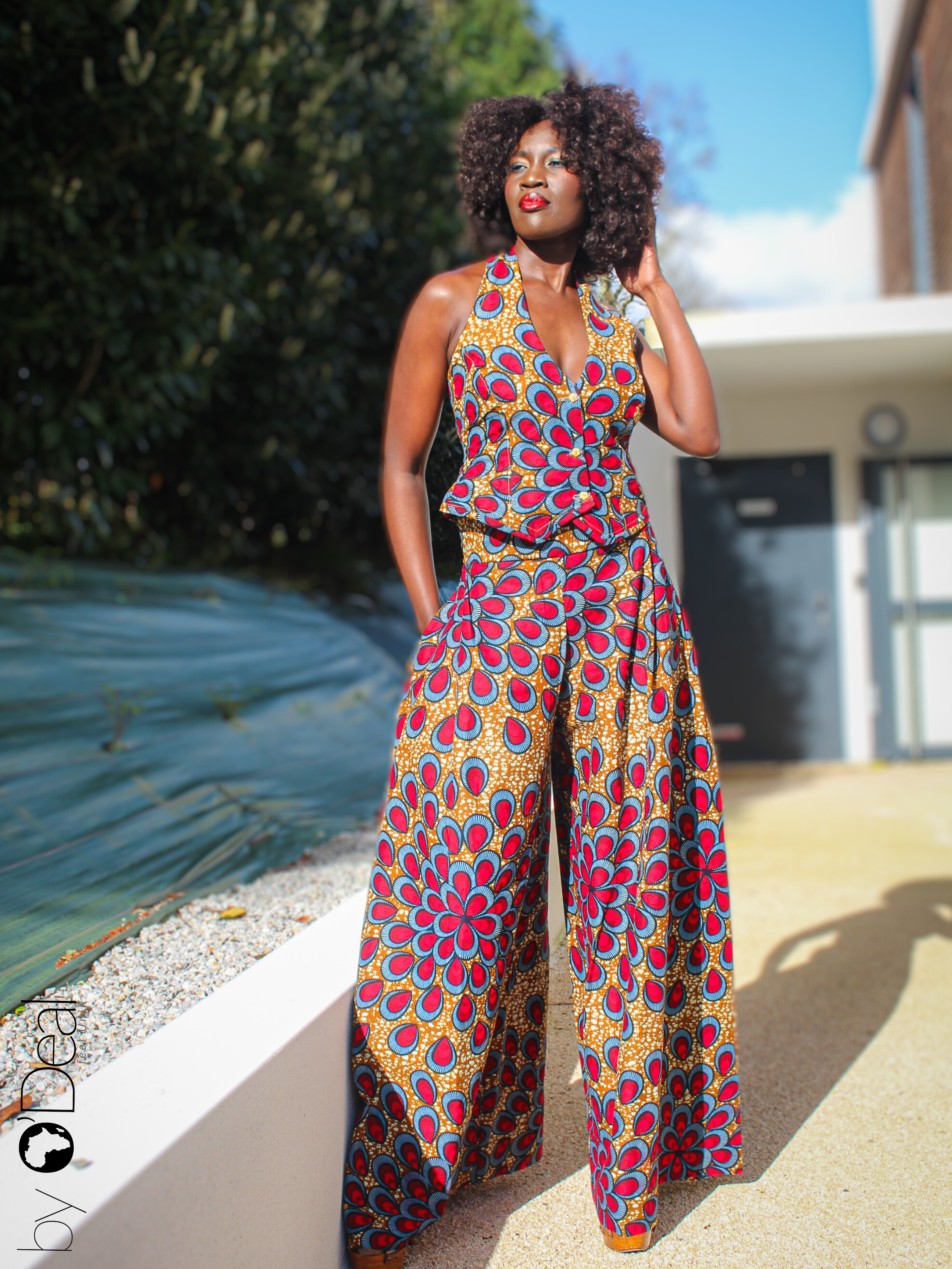 Ensemble DAME jupe et corsage en wax