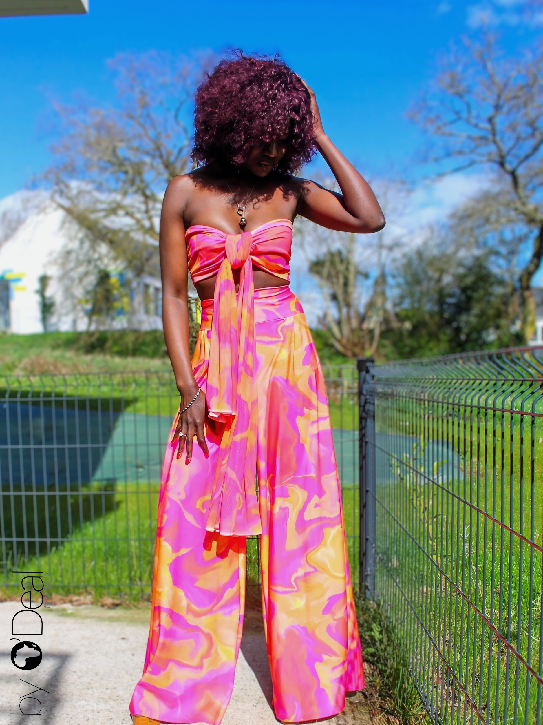 Ensemble pantalon COLORS stretch et son top