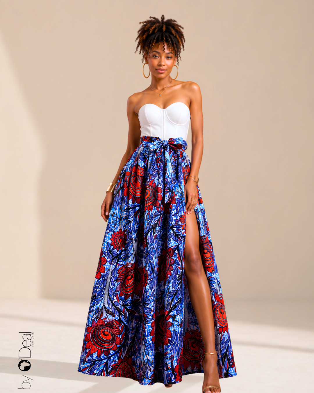 Jupe maxi en wax premium