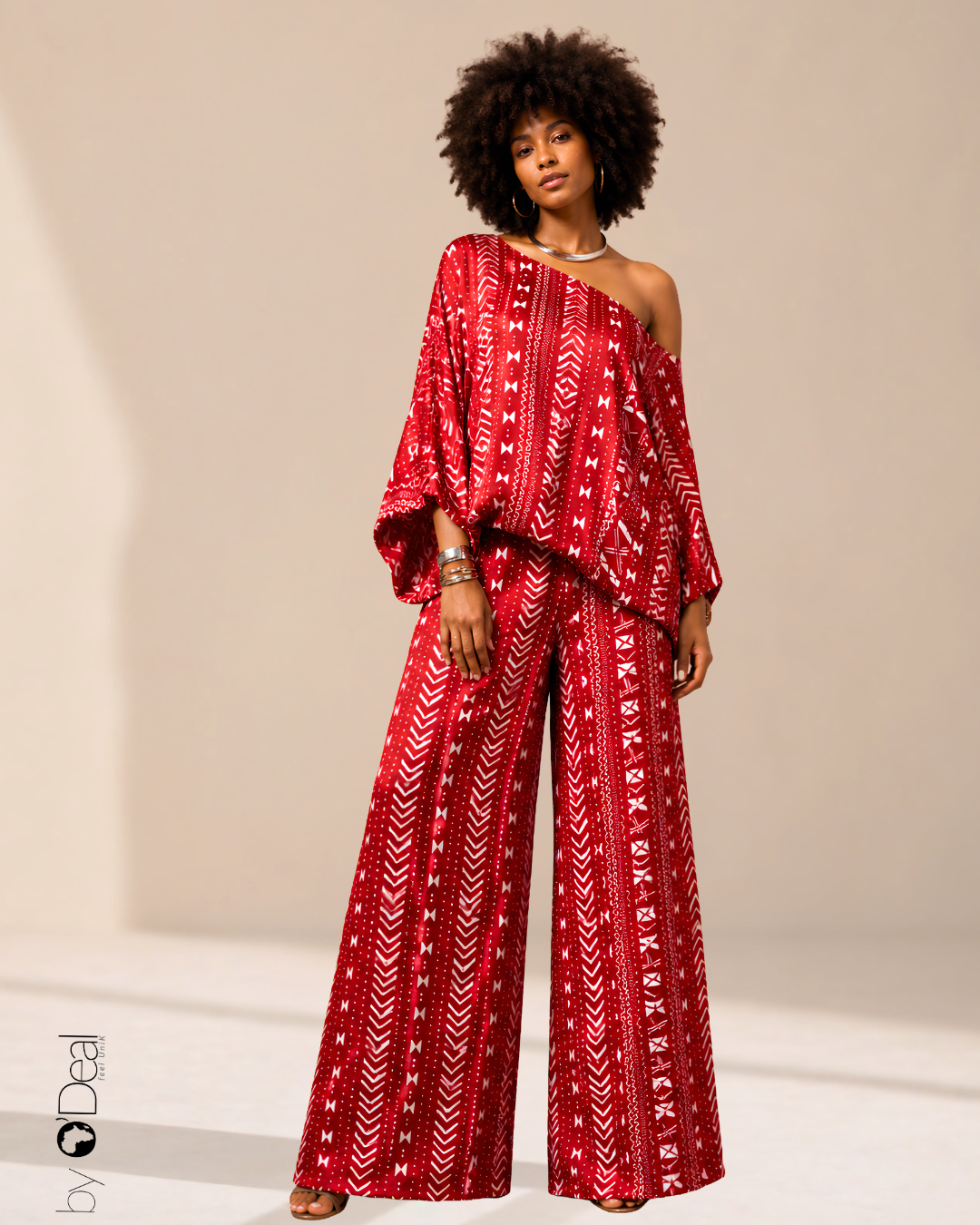 Ensemble Élégance – Pantalon Large et Tunique Asymétrique