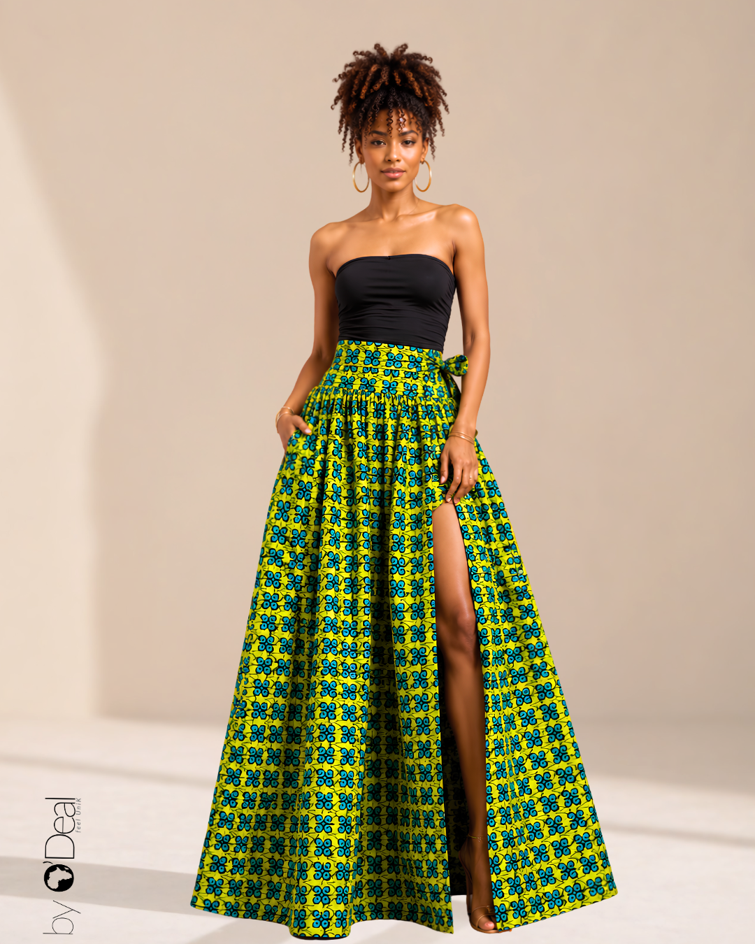 Jupe maxi en wax premium